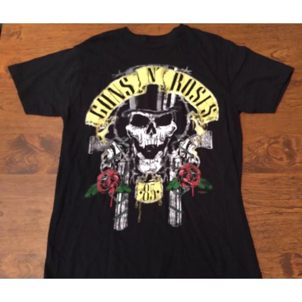 Mens Bravado Guns N' Roses Concert Band Tee Black T-Shirt Size Large EUC